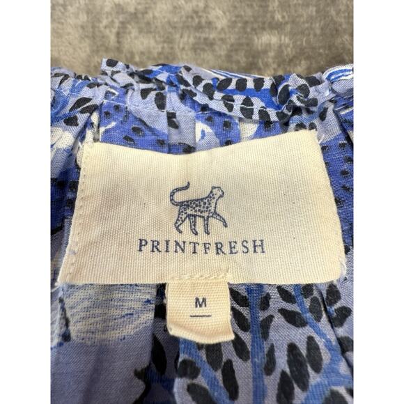 Printfresh Blue Maxi Dress Medium Silk Cotton Blend Boho Animal Print - Picture 11 of 12